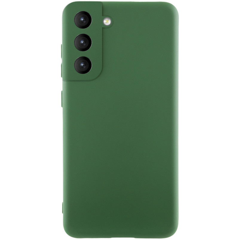 Чохол Silicone Cover Lakshmi Full Camera (AA) на Samsung Galaxy S21 FE (Зелений / Dark green)