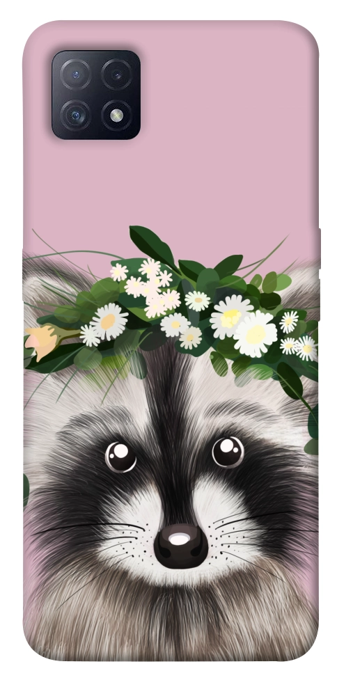 Чехол Raccoon in flowers для Oppo A73 5G