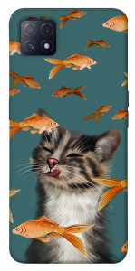 Чехол Cat with fish для Oppo A72 5G