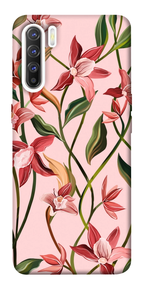 Чехол Floral motifs для Oppo Reno 3