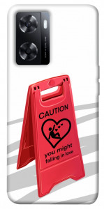 Чехол Caution falling in love для Oppo A77s