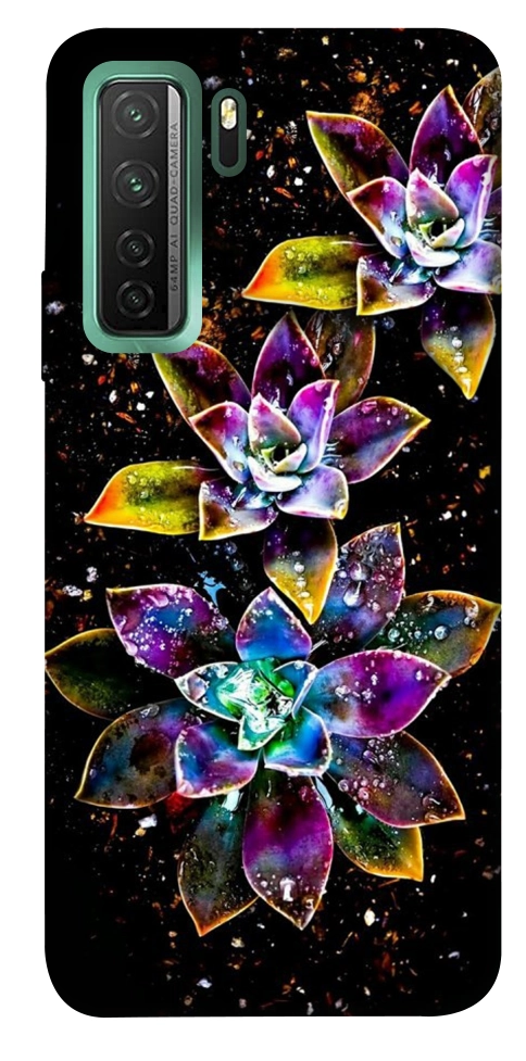 Чохол Flowers on black для Huawei nova 7 SE