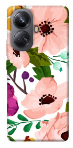 Чехол Акварельные цветы для Realme 10 Pro+