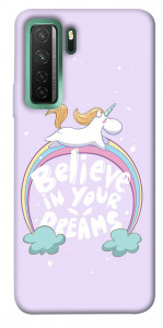 Чехол Believe in your dreams unicorn для Huawei nova 7 SE
