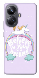 Чохол Believe in your dreams unicorn для Realme 10 Pro+