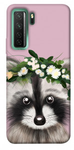 Чехол Raccoon in flowers для Huawei nova 7 SE