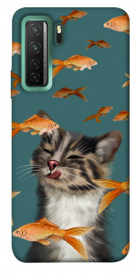 Чехол Cat with fish для Huawei nova 7 SE