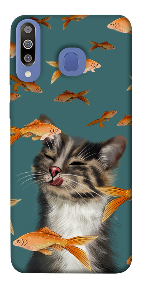 

Чехол Cat with fish для Galaxy M30 1550127