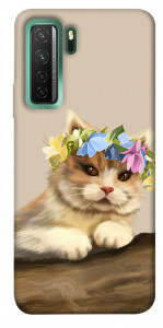 Чохол Cat in flowers для Huawei nova 7 SE