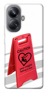 Чехол Caution falling in love для Realme 10 Pro+