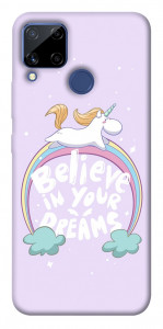 Чехол Believe in your dreams unicorn для Realme C15