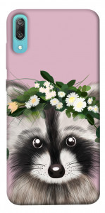 Чохол Raccoon in flowers для Huawei Y6 Pro (2019)