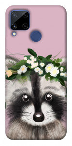 Чехол Raccoon in flowers для Realme C15