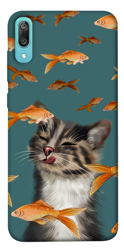 Чехол Cat with fish для Huawei Y6 Pro (2019)