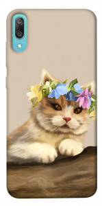 Чохол Cat in flowers для Huawei Y6 Pro (2019)