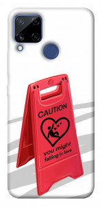 Чехол Caution falling in love для Realme C15