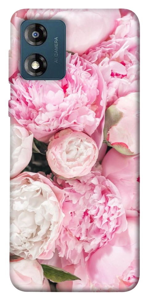 Чехол Pink peonies для Motorola Moto E13