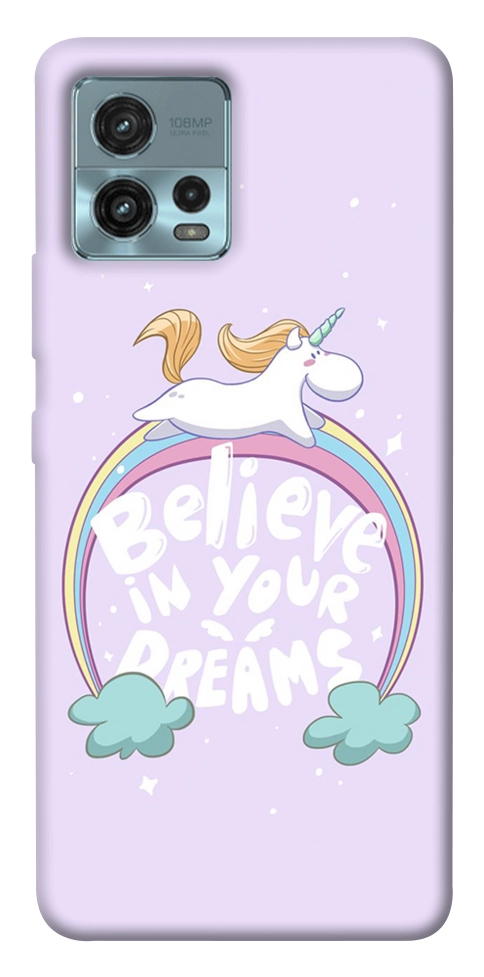 Чехол Believe in your dreams unicorn для Motorola Moto G72