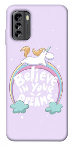 Чохол Believe in your dreams unicorn для Nokia G60