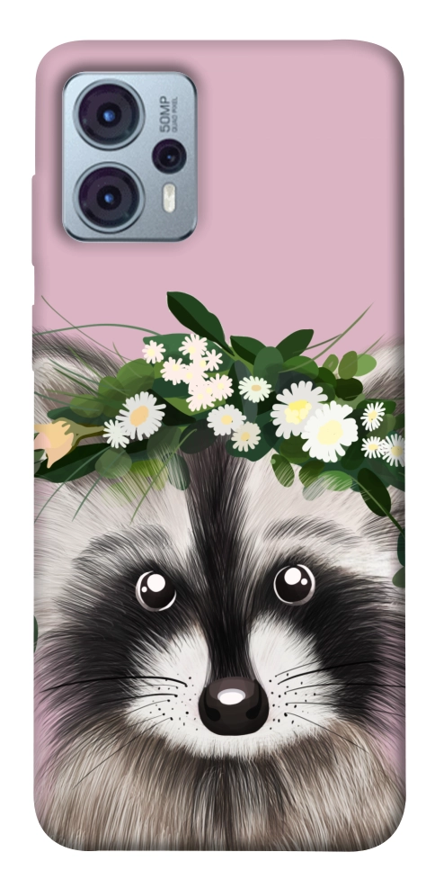 Чохол Raccoon in flowers для Motorola Moto G23