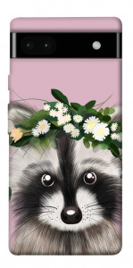 Чехол Raccoon in flowers для Google Pixel 6A