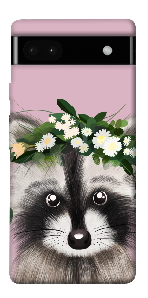 Чохол Raccoon in flowers для Google Pixel 6A