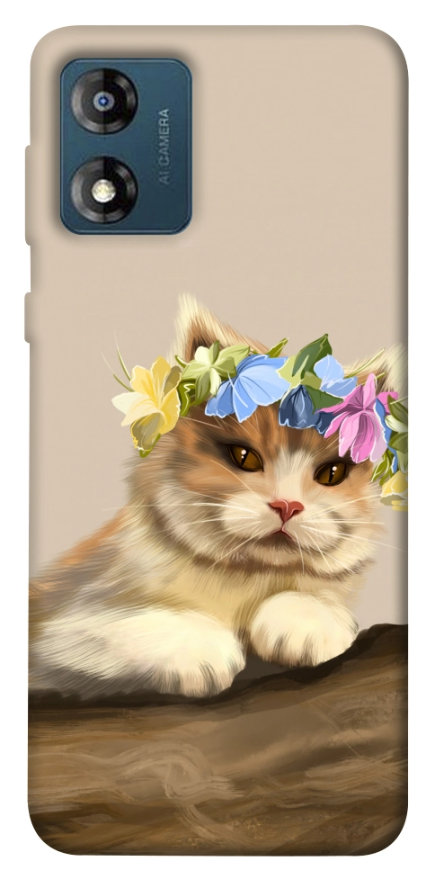 Чехол Cat in flowers для Motorola Moto E13