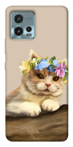 Чохол Cat in flowers для Motorola Moto G72