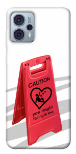 Чохол Caution falling in love для Motorola Moto G23