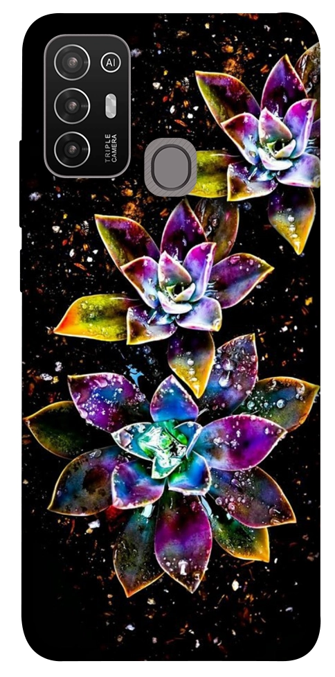 Чехол Flowers on black для ZTE Blade A52