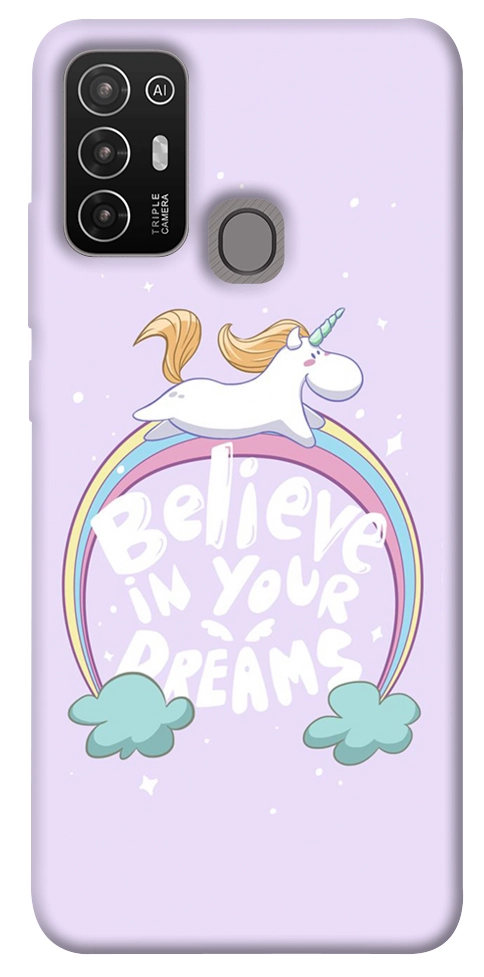 Чохол Believe in your dreams unicorn для ZTE Blade A52