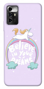 Чохол Believe in your dreams unicorn для ZTE Blade A72