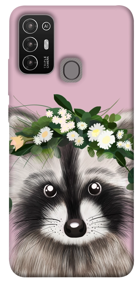 Чохол Raccoon in flowers для ZTE Blade A52