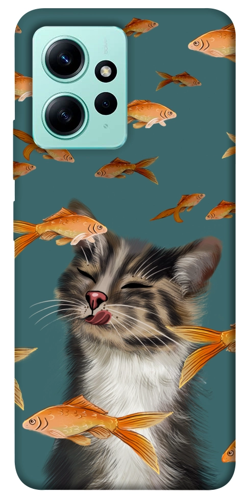 Чехол Cat with fish для Xiaomi Redmi Note 12 4G