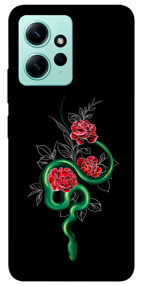 Чохол Snake in flowers для Xiaomi Redmi Note 12 4G