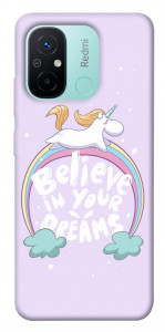 Чехол Believe in your dreams unicorn для Xiaomi Redmi 12C