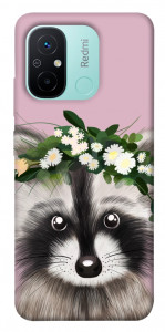 Чехол Raccoon in flowers для Xiaomi Redmi 12C