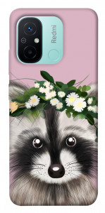 Чохол Raccoon in flowers для Xiaomi Redmi 12C