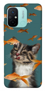 Чохол Cat with fish для Xiaomi Redmi 12C