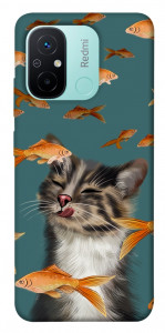 Чехол Cat with fish для Xiaomi Redmi 12C