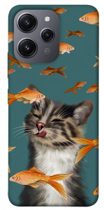 Чехол Cat with fish для Xiaomi Redmi 12