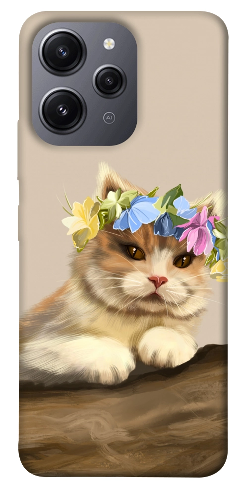 Чехол Cat in flowers для Xiaomi Redmi 12