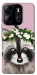 Чехол Raccoon in flowers для Tecno Spark Go 2023