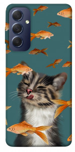 Чохол Cat with fish для Galaxy M54 5G