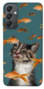 Чехол Cat with fish для Galaxy A24 4G