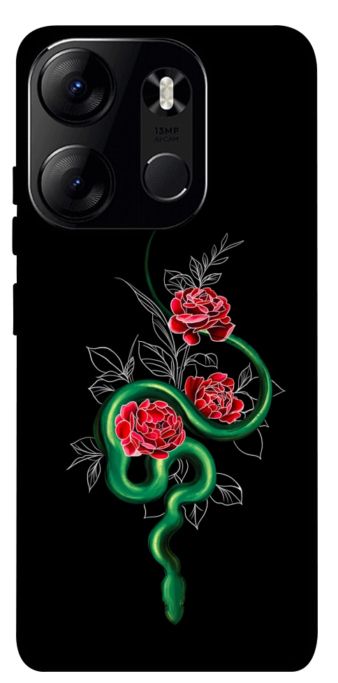 Чохол Snake in flowers для Tecno Spark Go 2023