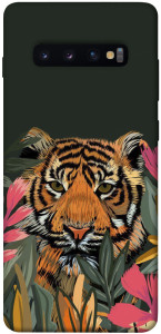 Чехол Нарисованный тигр для Galaxy S10 Plus (2019)