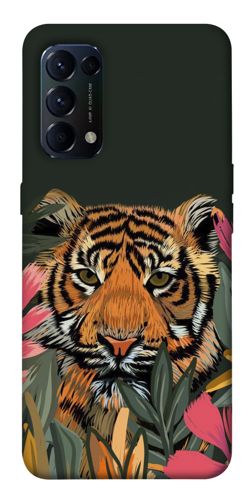 Чехол Нарисованный тигр для Oppo Reno 5 4G