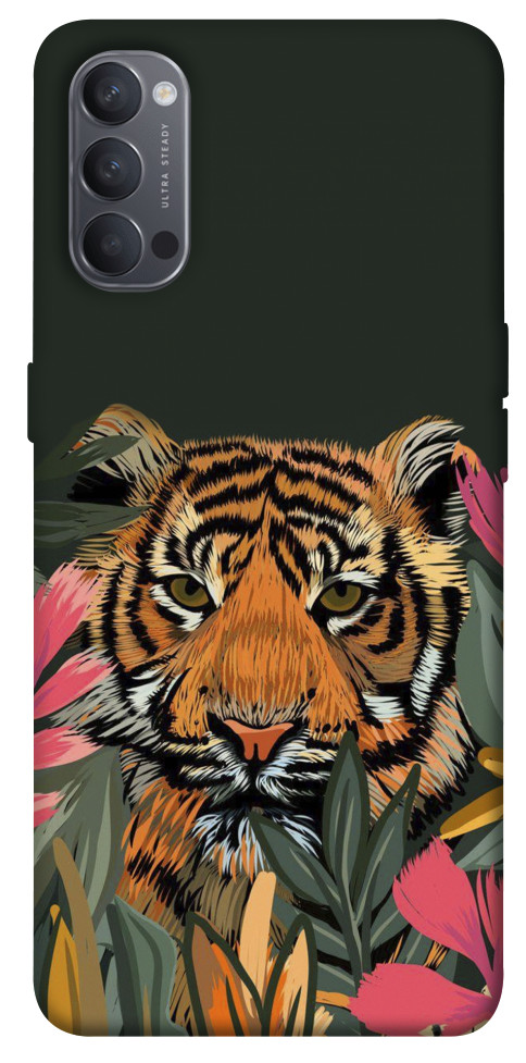 Чехол Нарисованный тигр для Oppo Reno 4