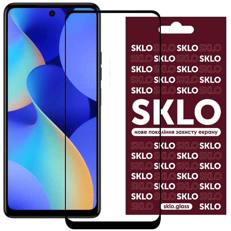 Защитное стекло SKLO 3D для TECNO Spark Go 1 (Черный)